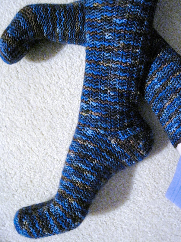 Dark Blue Crochet Thigh High Socks
